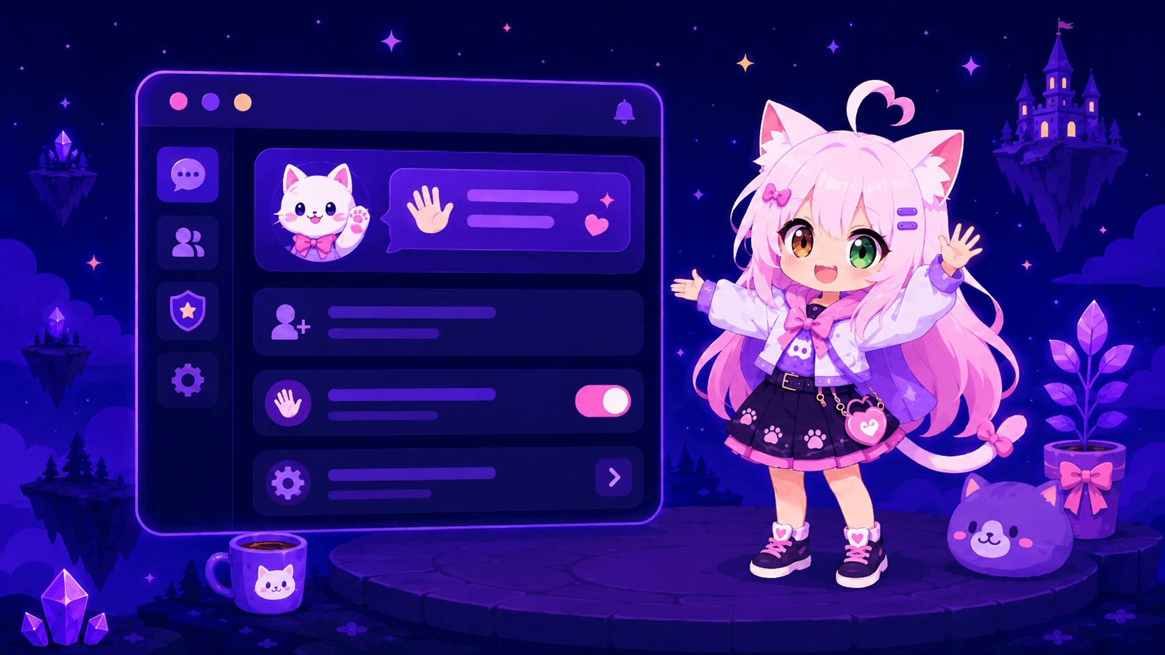 Set up a welcome message with Nekotina